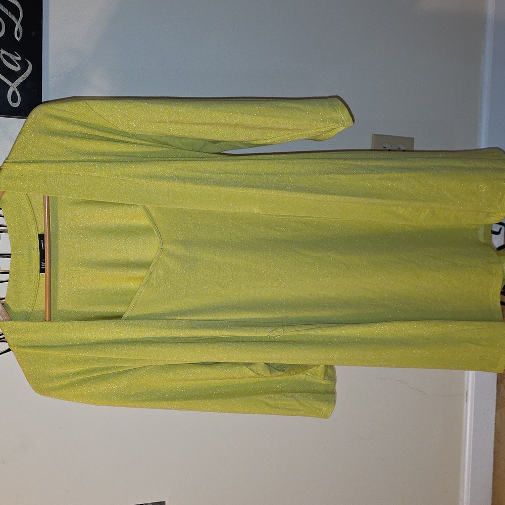 INC International Concepts Lime Sparkle Shimmer Intimates Gown & Robe In Medium